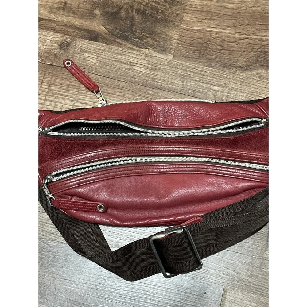 Master-piece MSPC Red Leather Sling Bag Waist Pack Made in Japan